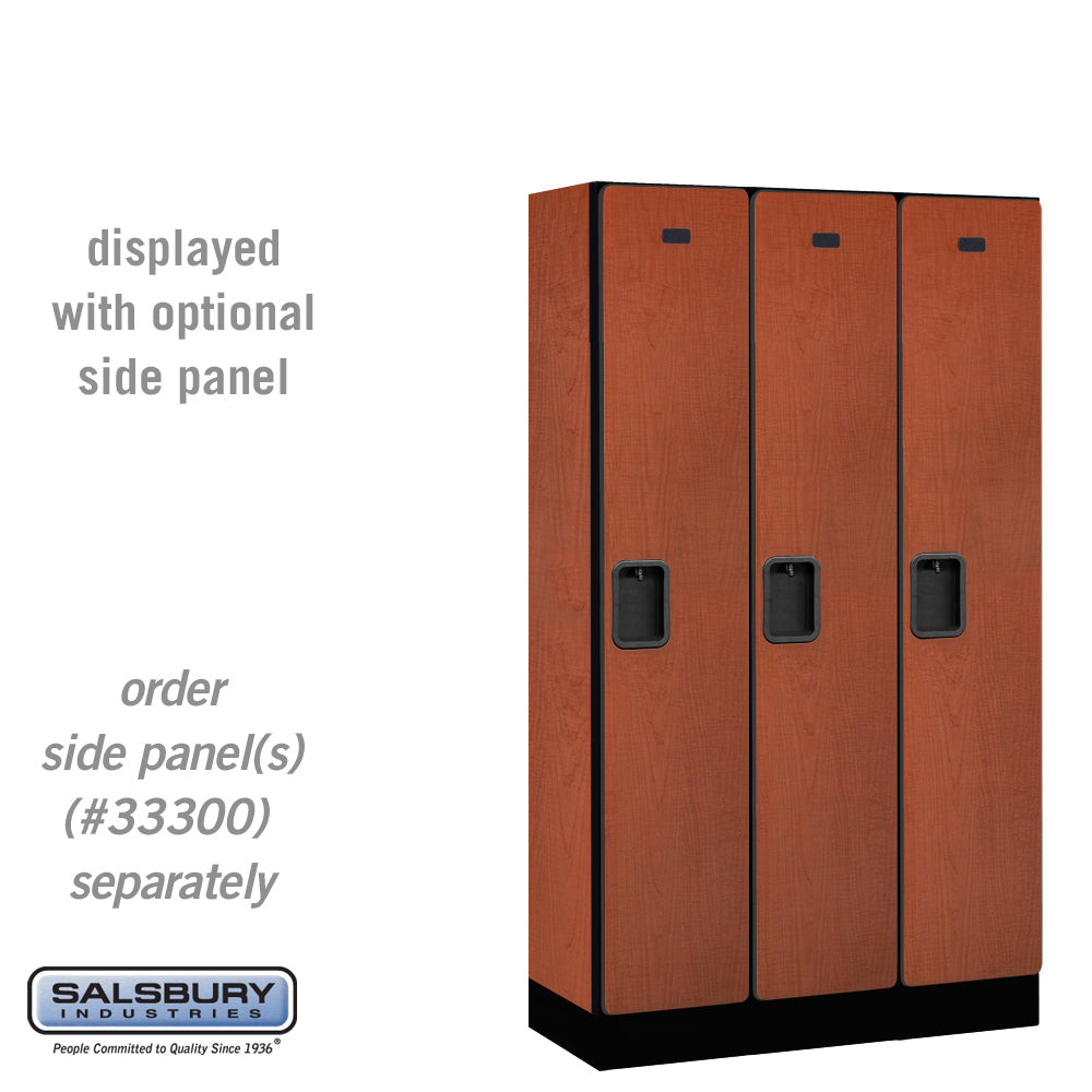 12" Wide Single Tier Designer Wood Locker - 3 Wide - 5 Feet High - 15 Inches Deep - Cherry