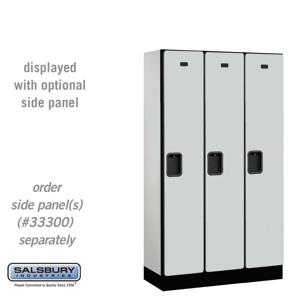 12" Wide Single Tier Designer Wood Locker - 3 Wide - 5 Feet High - 15 Inches Deep - Gray