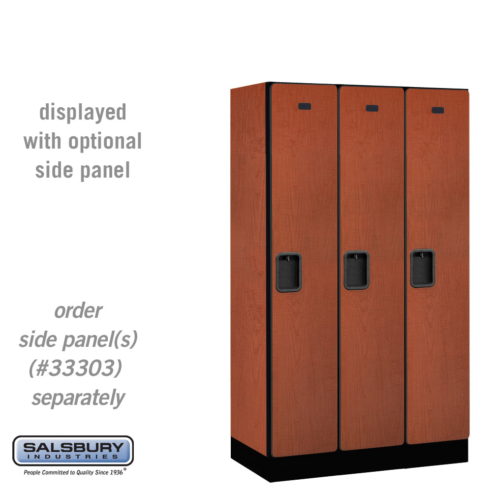 12" Wide Single Tier Designer Wood Locker - 3 Wide - 5 Feet High - 18 Inches Deep - Cherry