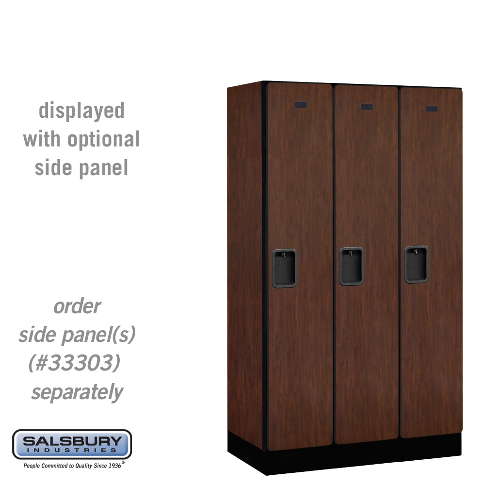 12" Wide Single Tier Designer Wood Locker - 3 Wide - 5 Feet High - 18 Inches Deep - Mahogany