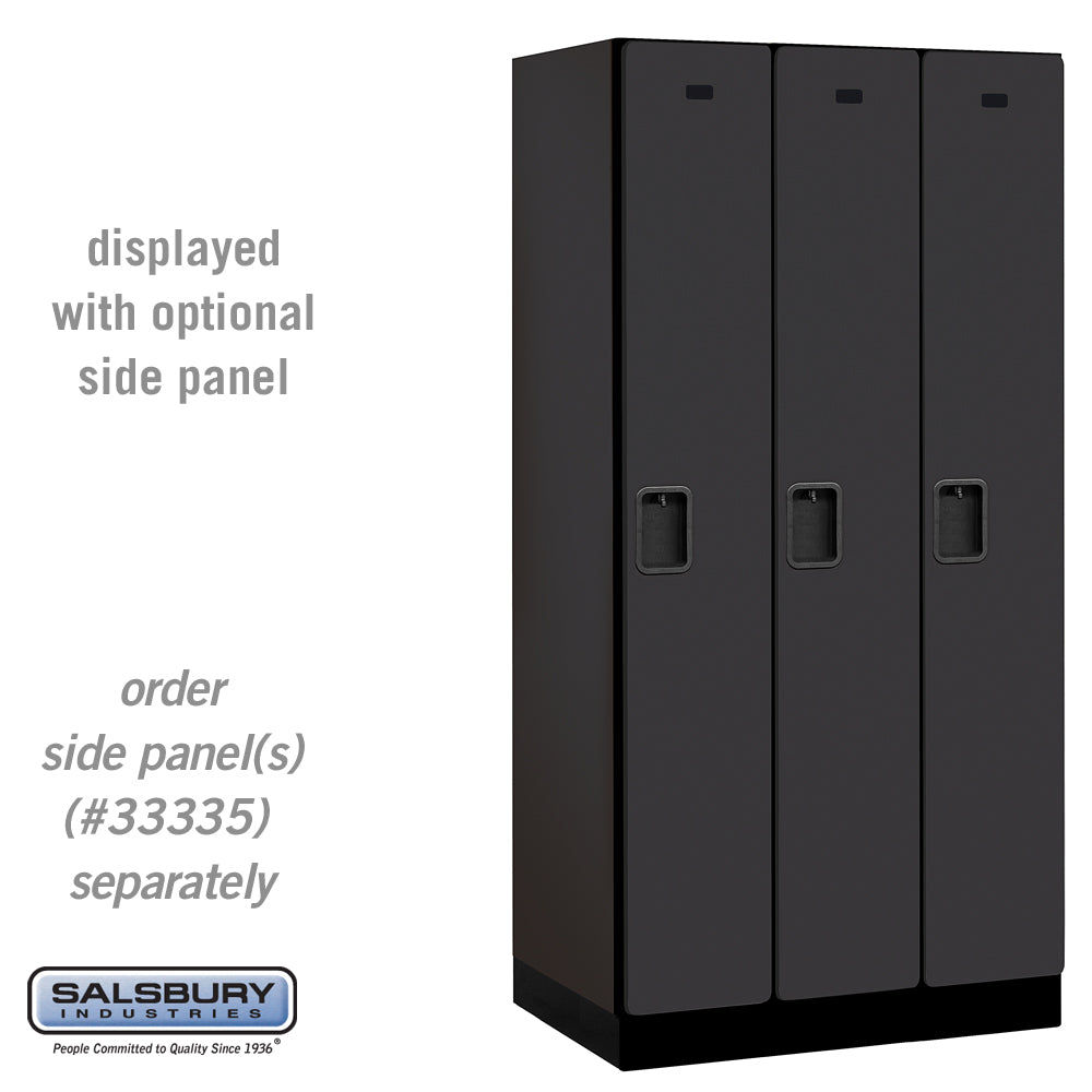 12" Wide Single Tier Designer Wood Locker - 3 Wide - 6 Feet High - 21 Inches Deep - Black