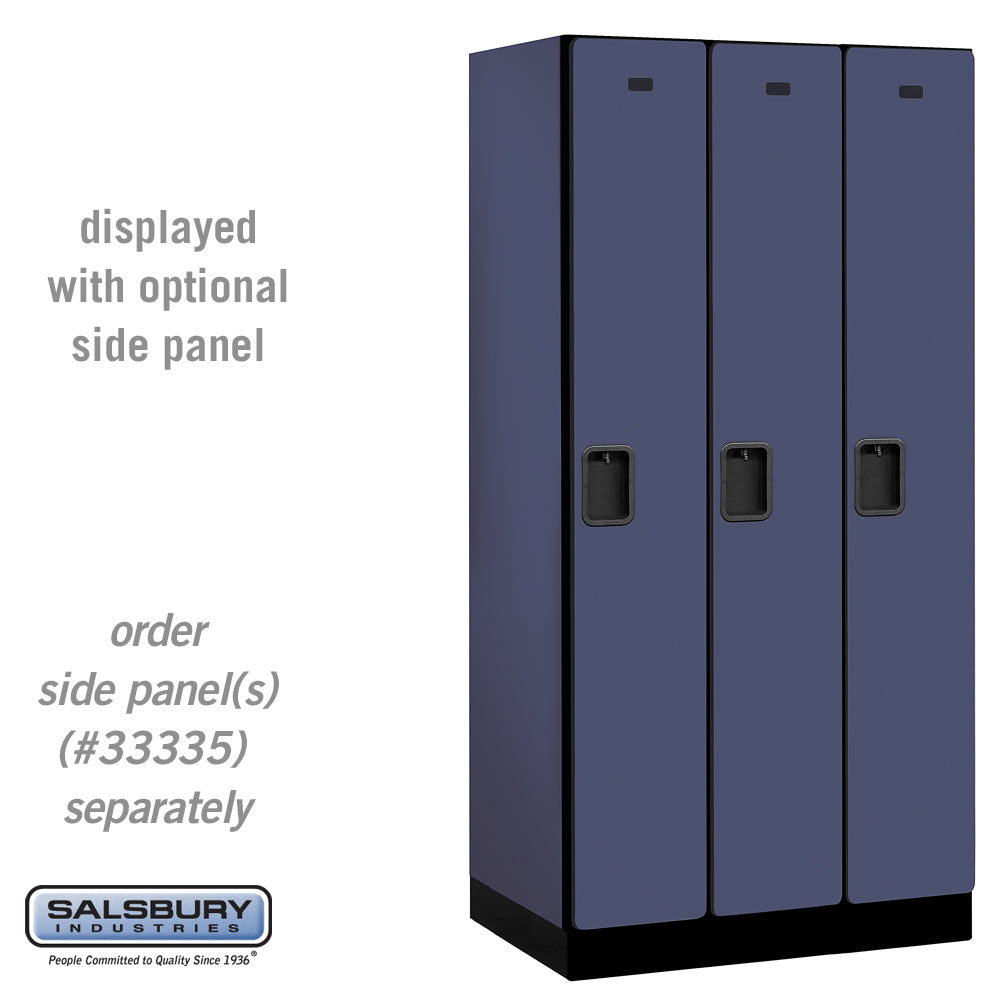 12" Wide Single Tier Designer Wood Locker - 3 Wide - 6 Feet High - 21 Inches Deep - Blue