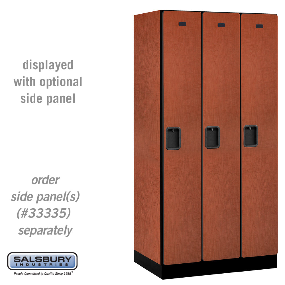 12" Wide Single Tier Designer Wood Locker - 3 Wide - 6 Feet High - 21 Inches Deep - Cherry