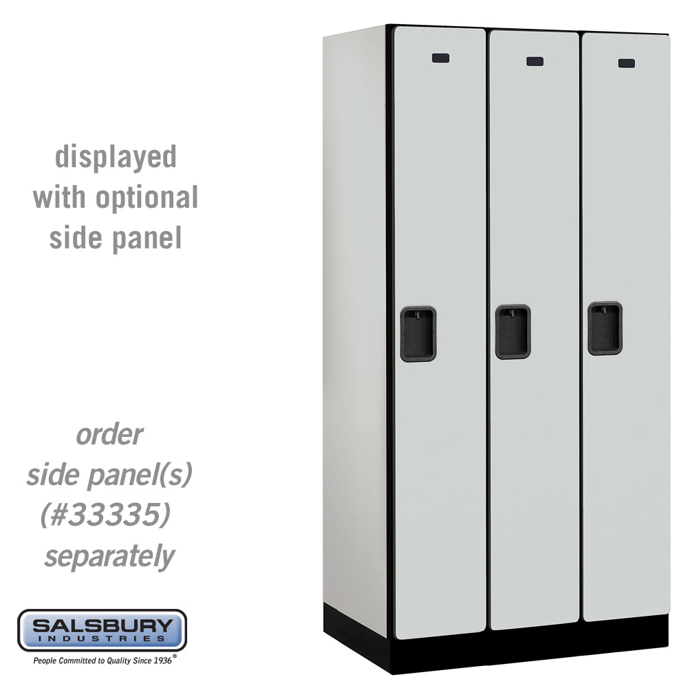 12" Wide Single Tier Designer Wood Locker - 3 Wide - 6 Feet High - 21 Inches Deep - Gray