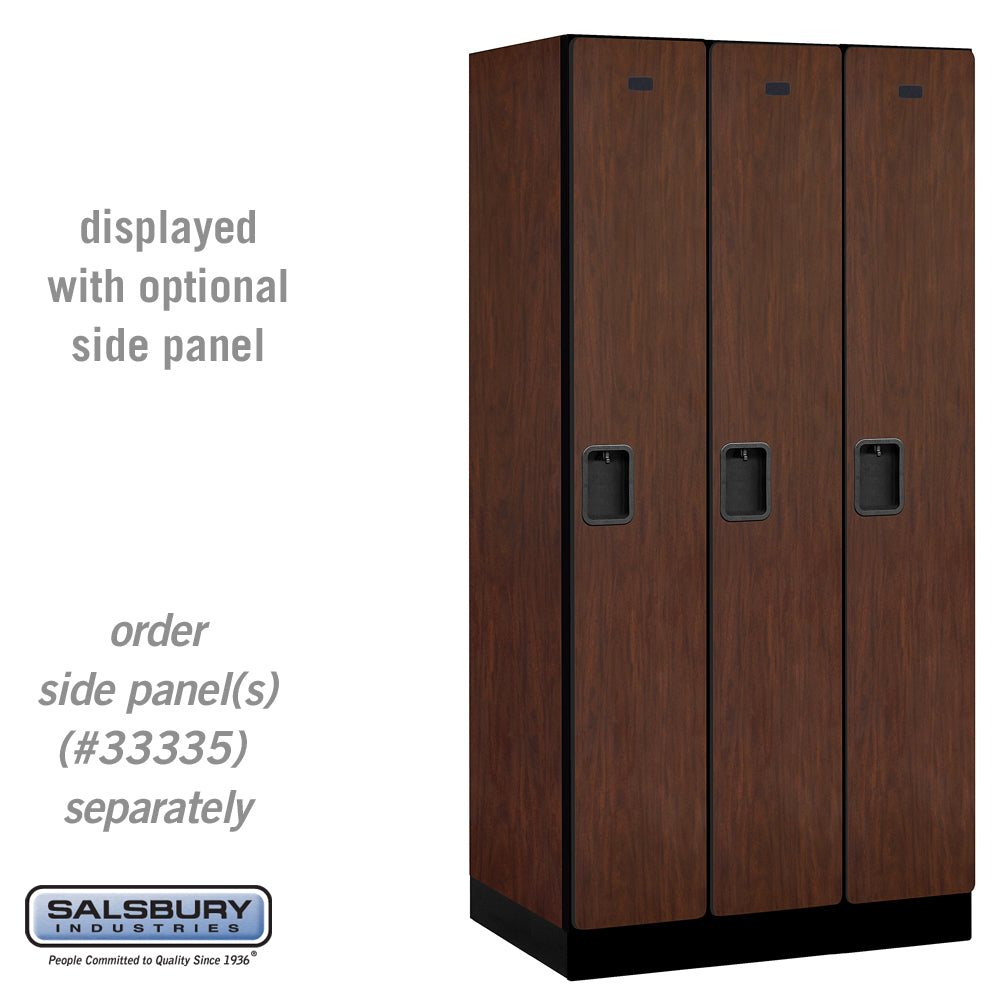 12" Wide Single Tier Designer Wood Locker - 3 Wide - 6 Feet High - 21 Inches Deep - Mahogany