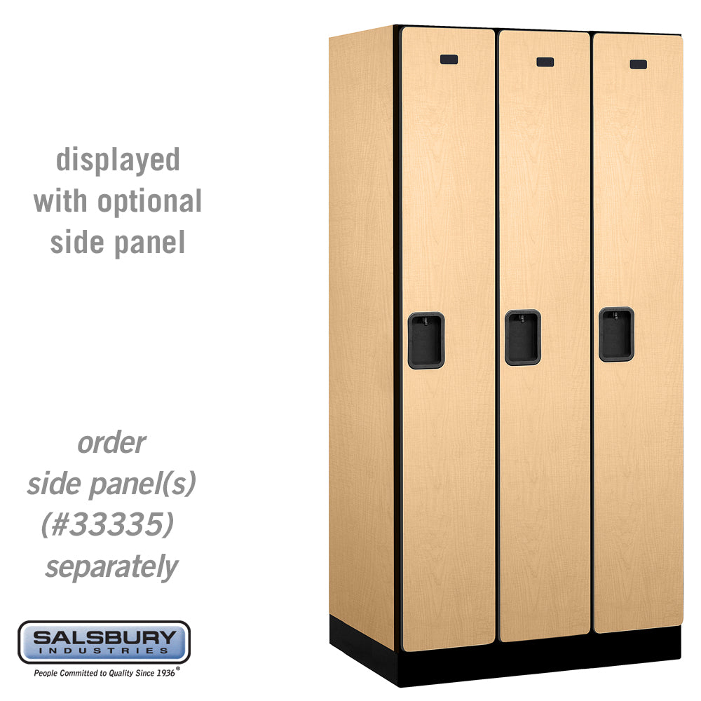 12" Wide Single Tier Designer Wood Locker - 3 Wide - 6 Feet High - 21 Inches Deep - Maple