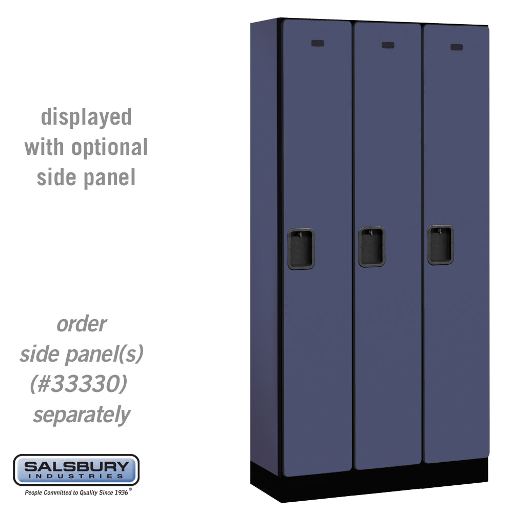 12" Wide Single Tier Designer Wood Locker - 3 Wide - 6 Feet High - 15 Inches Deep - Blue