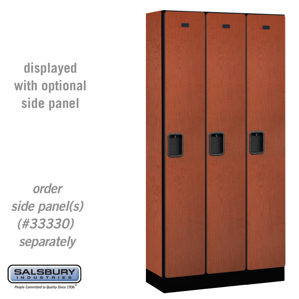 12" Wide Single Tier Designer Wood Locker - 3 Wide - 6 Feet High - 15 Inches Deep - Cherry