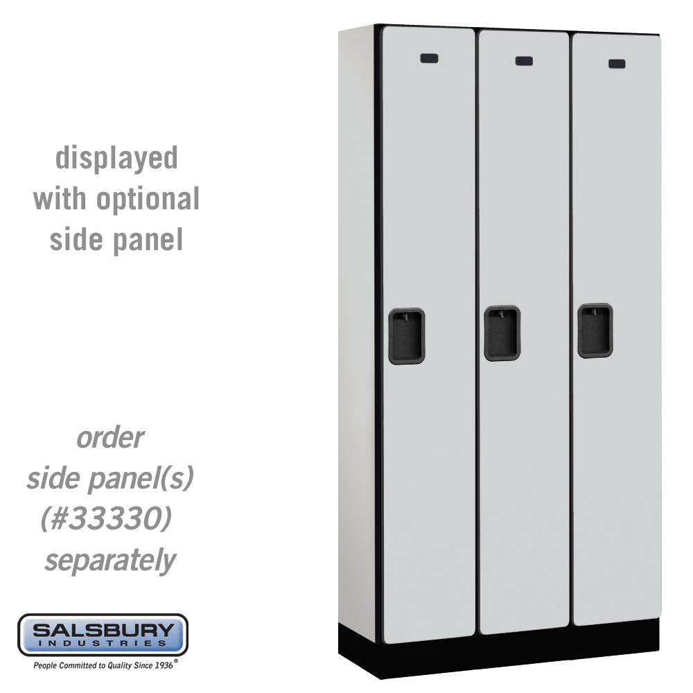 12" Wide Single Tier Designer Wood Locker - 3 Wide - 6 Feet High - 15 Inches Deep - Gray