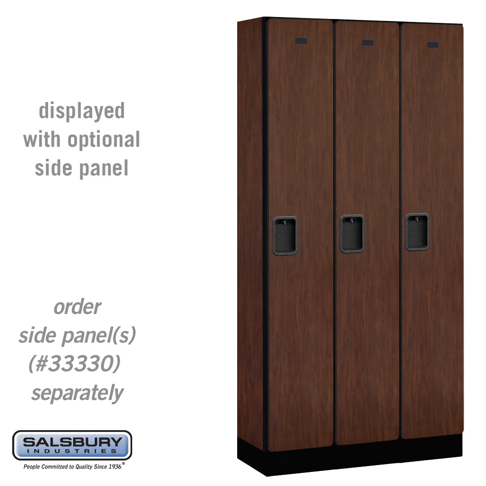 12" Wide Single Tier Designer Wood Locker - 3 Wide - 6 Feet High - 15 Inches Deep - Mahogany