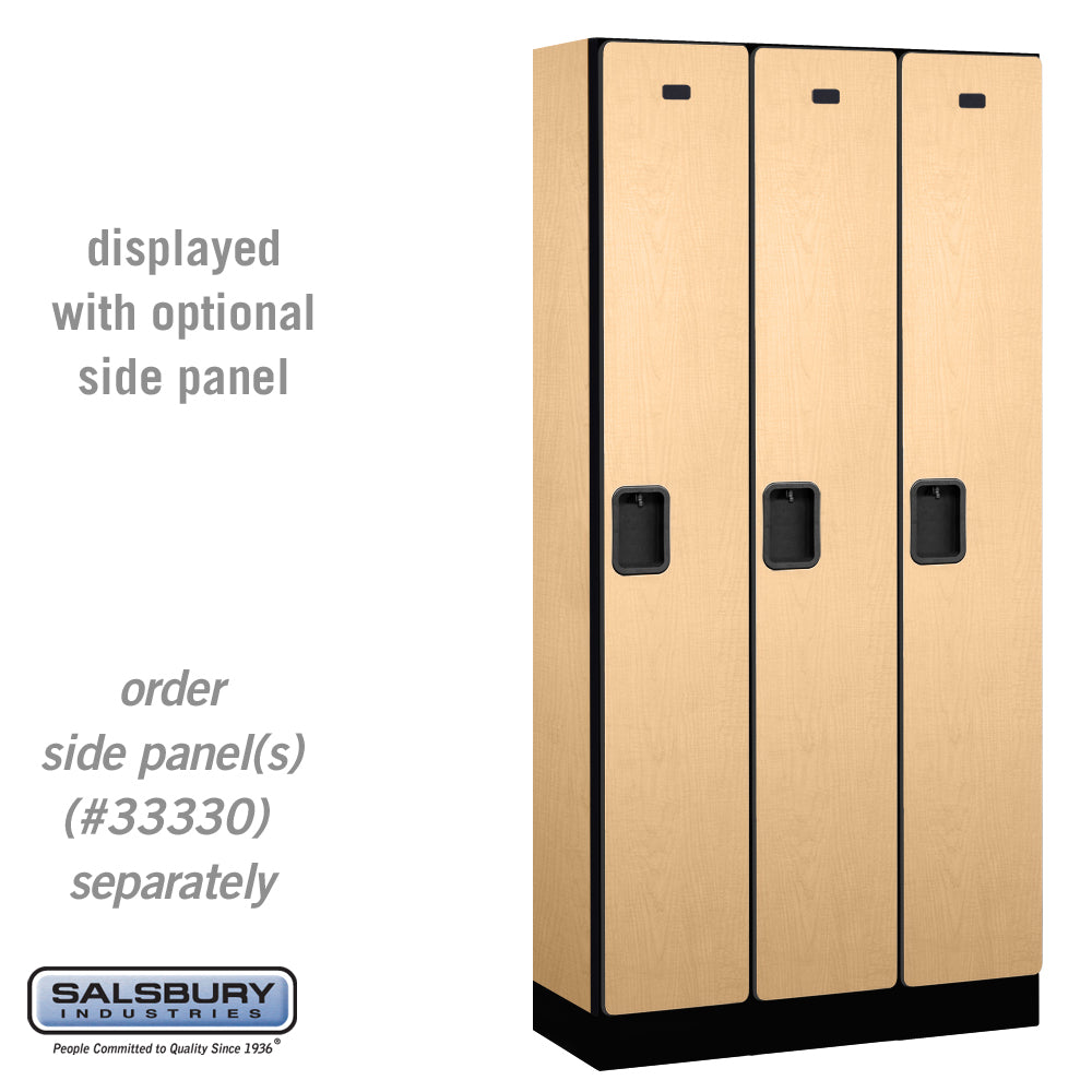 12" Wide Single Tier Designer Wood Locker - 3 Wide - 6 Feet High - 15 Inches Deep - Maple