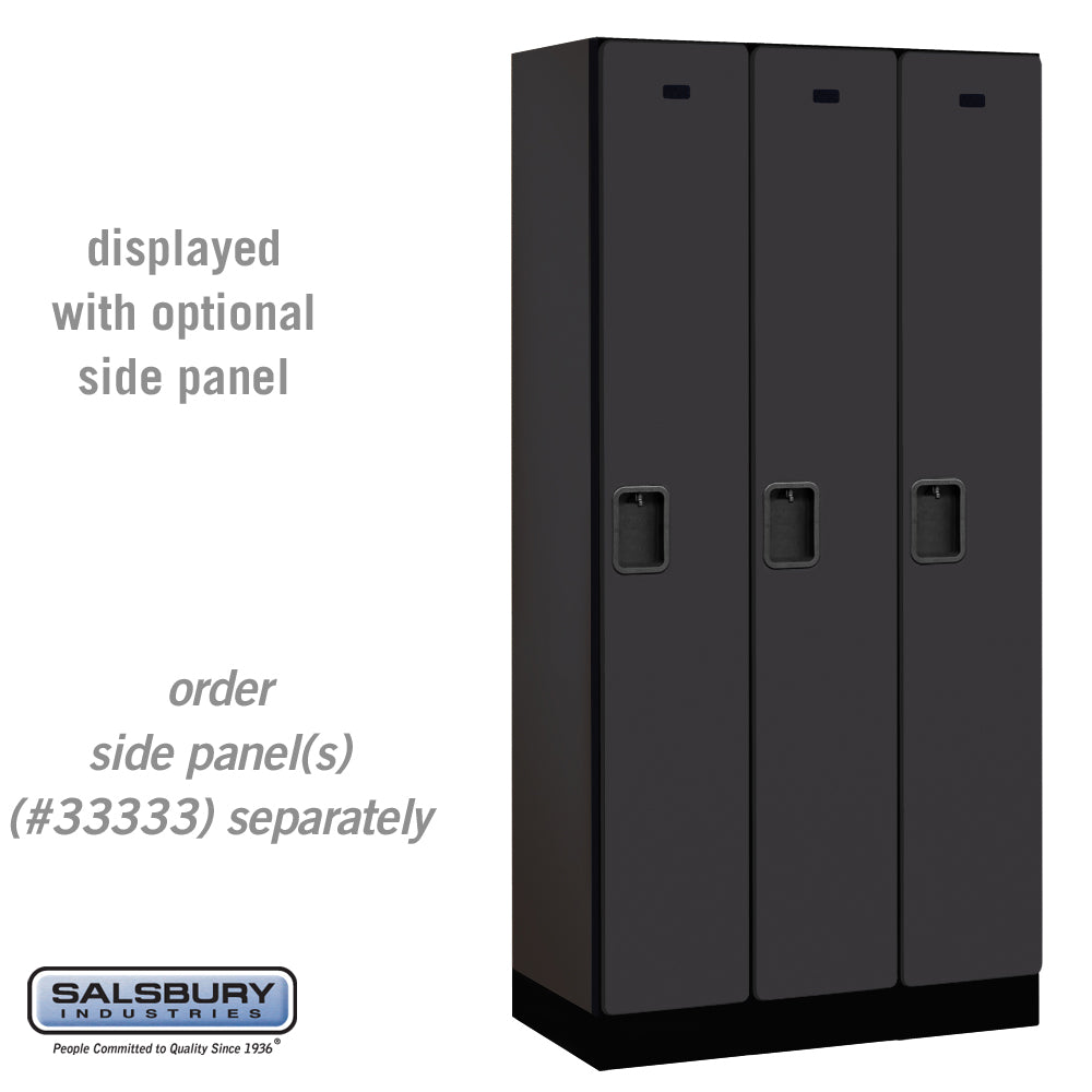 12" Wide Single Tier Designer Wood Locker - 3 Wide - 6 Feet High - 18 Inches Deep - Black