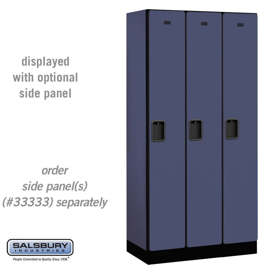 12" Wide Single Tier Designer Wood Locker - 3 Wide - 6 Feet High - 18 Inches Deep - Blue