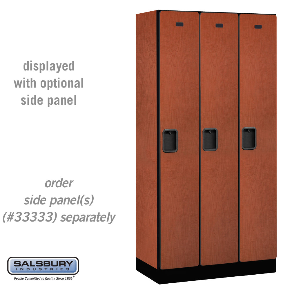 12" Wide Single Tier Designer Wood Locker - 3 Wide - 6 Feet High - 18 Inches Deep - Cherry