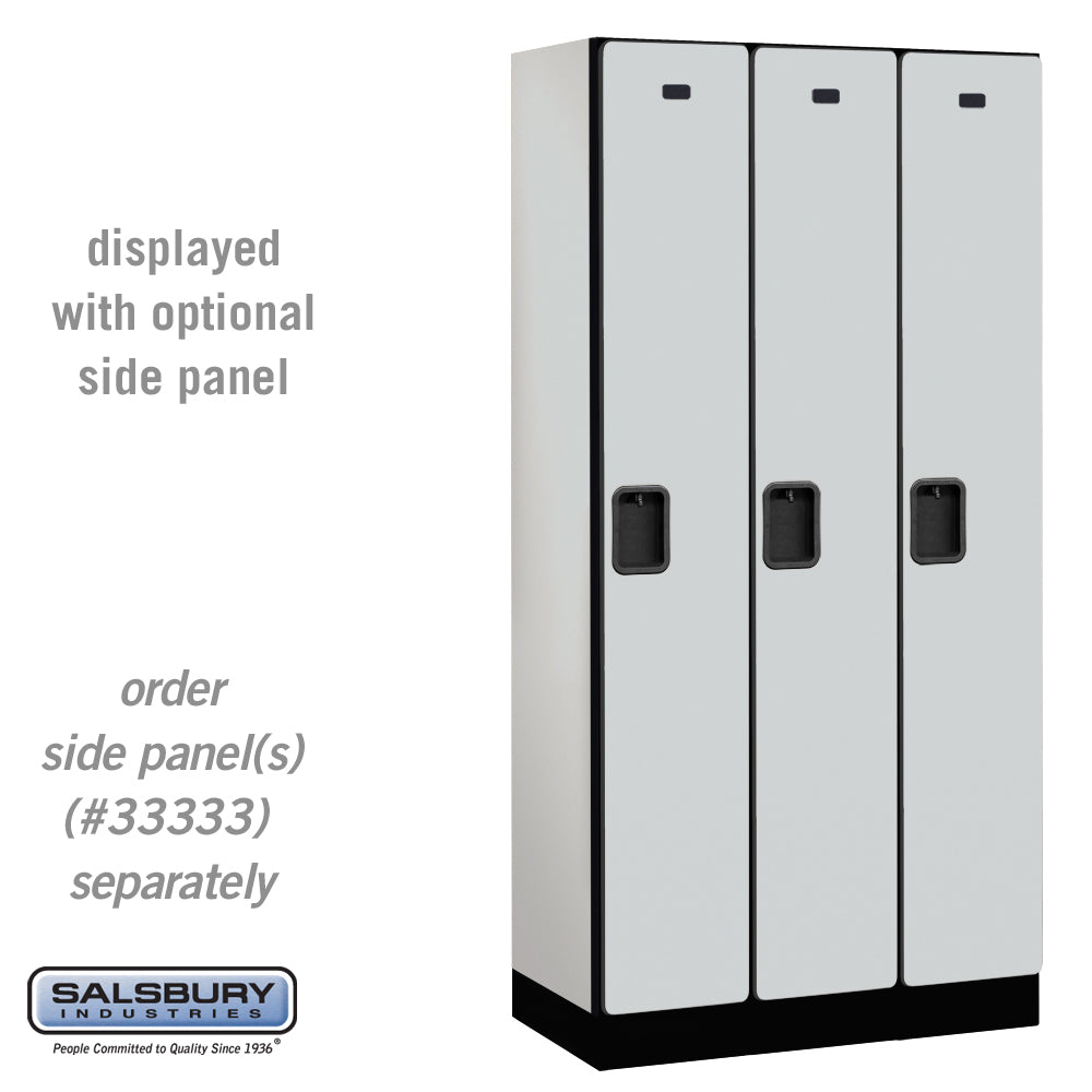 12" Wide Single Tier Designer Wood Locker - 3 Wide - 6 Feet High - 18 Inches Deep - Gray