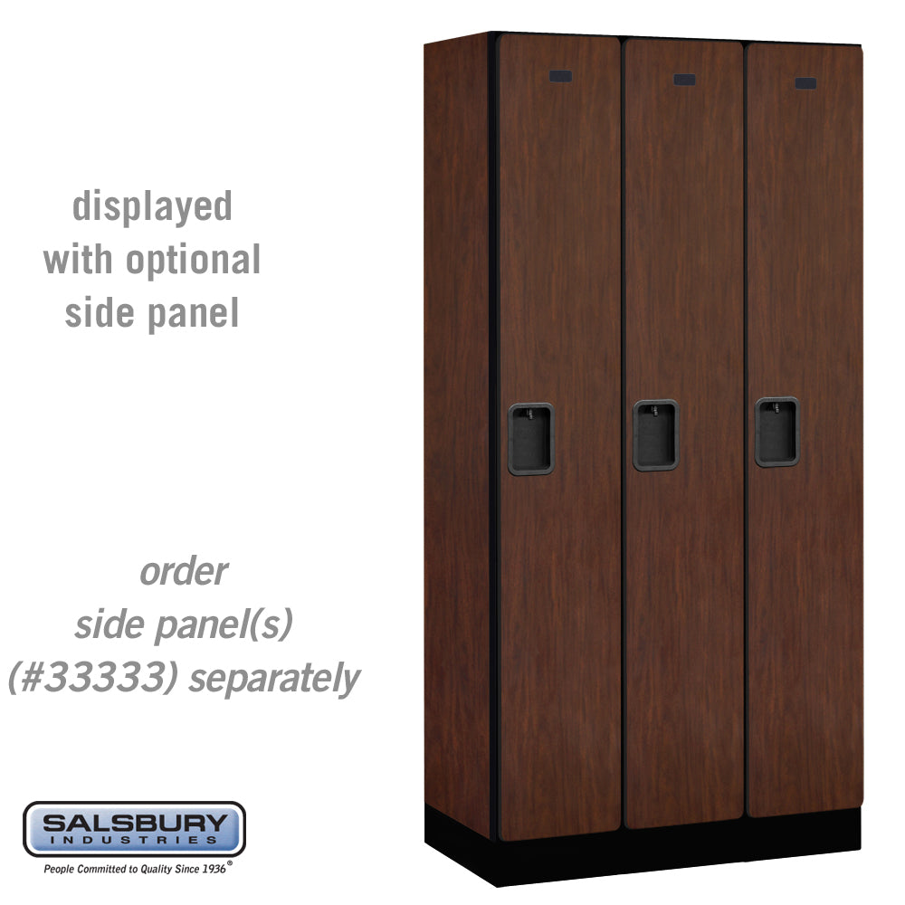 12" Wide Single Tier Designer Wood Locker - 3 Wide - 6 Feet High - 18 Inches Deep - Mahogany