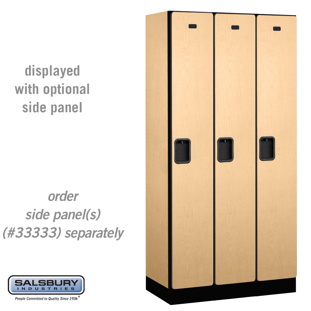 12" Wide Single Tier Designer Wood Locker - 3 Wide - 6 Feet High - 18 Inches Deep - Maple