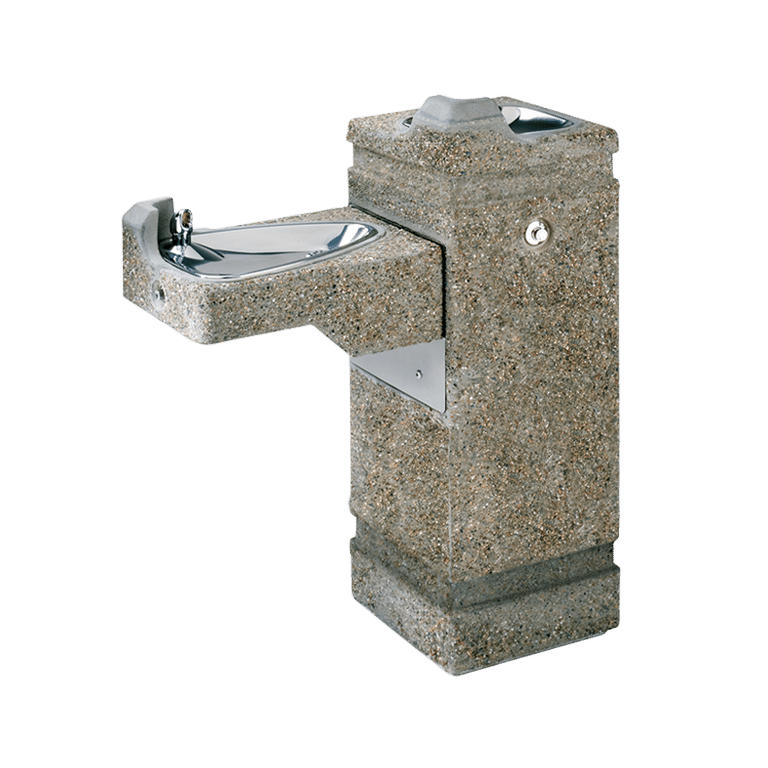ADA Outdoor Freeze-Resistant Concrete Pedestal Fountain