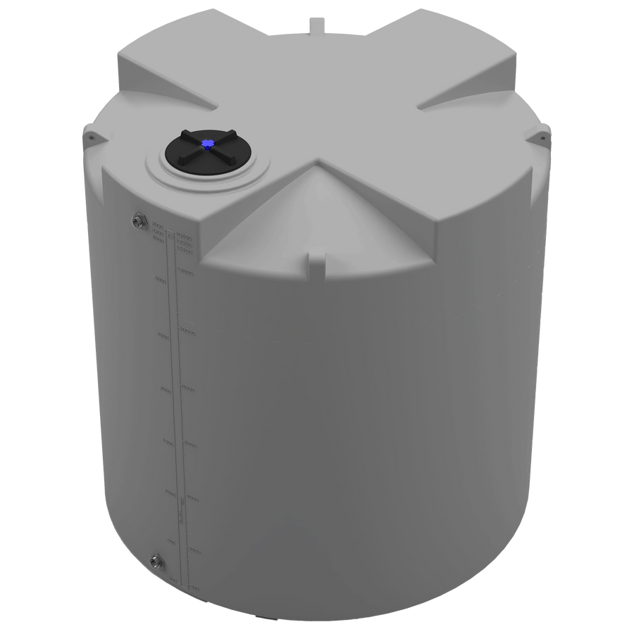 3200 GAL PROCHEM® PLUS POTABLE WATER TANK - LPE 1.0 FDA - GRAY  - DIA 102" x HGT 108" - LID 16" - BH FITTING T 1.5” / B 2” 