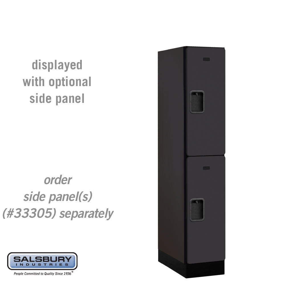 12" Wide Double Tier Designer Wood Locker - 1 Wide - 5 Feet High - 21 Inches Deep - Black