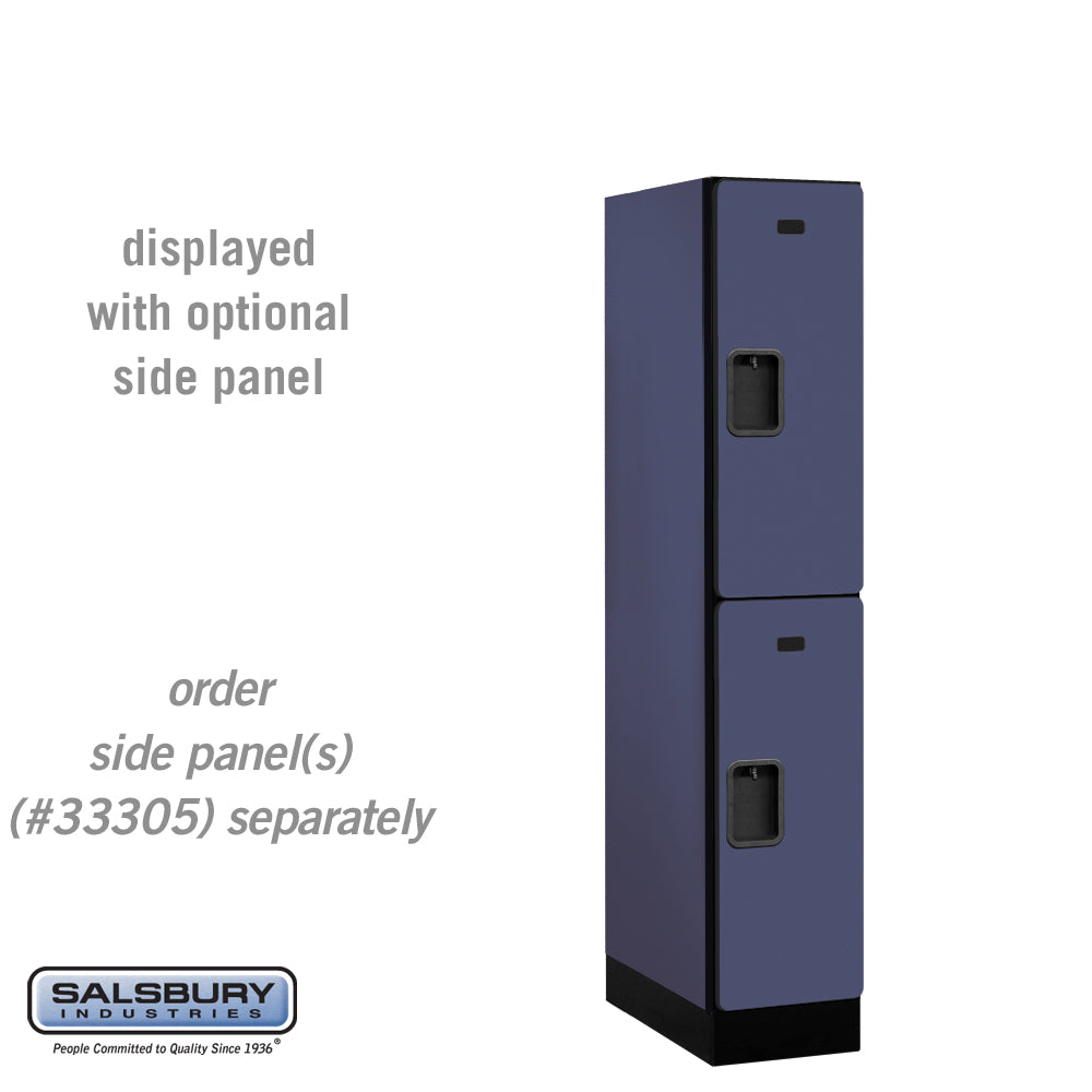 12" Wide Double Tier Designer Wood Locker - 1 Wide - 5 Feet High - 21 Inches Deep - Blue