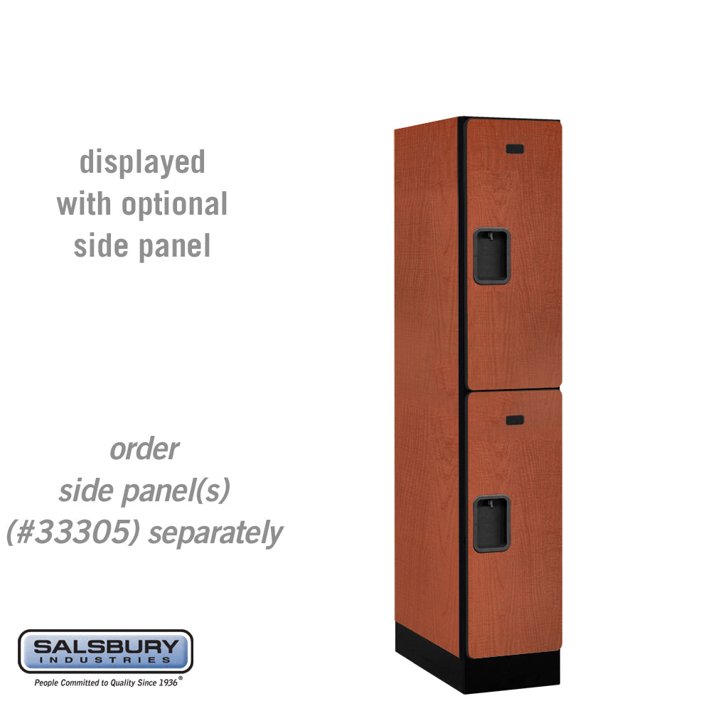 12" Wide Double Tier Designer Wood Locker - 1 Wide - 5 Feet High - 21 Inches Deep - Cherry