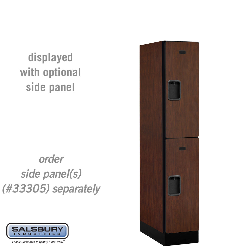 12" Wide Double Tier Designer Wood Locker - 1 Wide - 5 Feet High - 21 Inches Deep - Mahogany