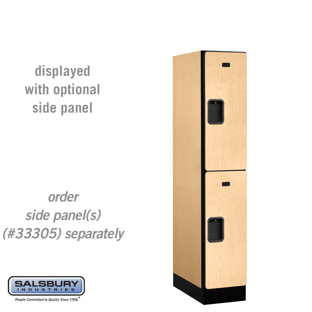 12" Wide Double Tier Designer Wood Locker - 1 Wide - 5 Feet High - 21 Inches Deep - Maple