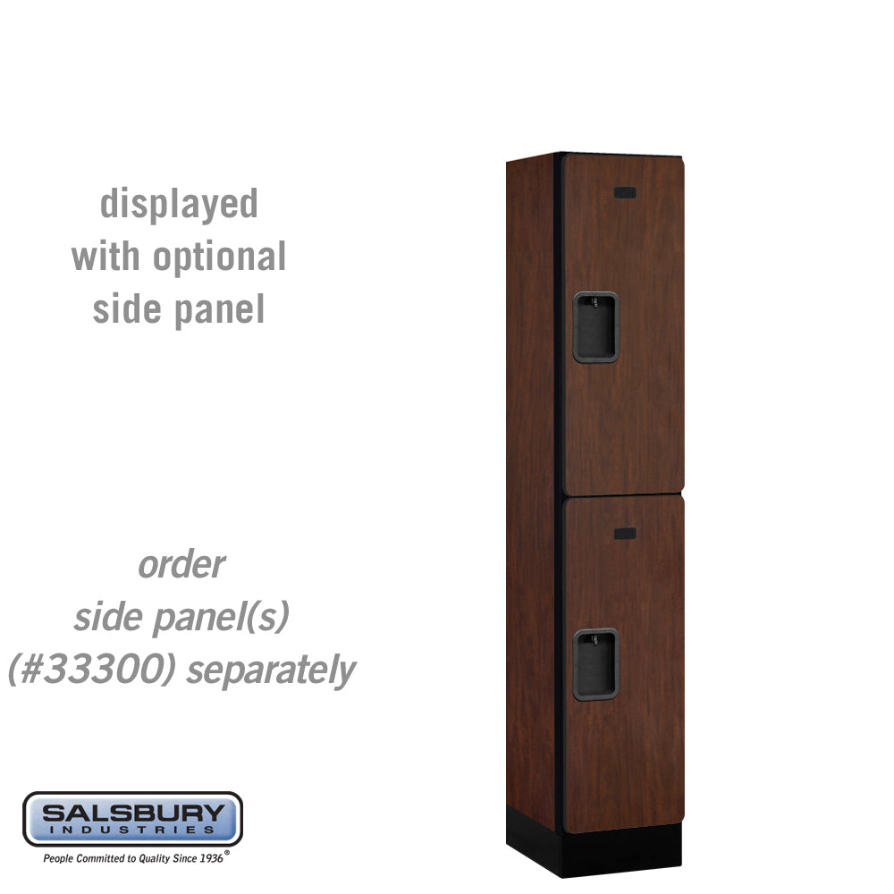 12" Wide Double Tier Designer Wood Locker - 1 Wide - 5 Feet High - 15 Inches Deep - Mahogany