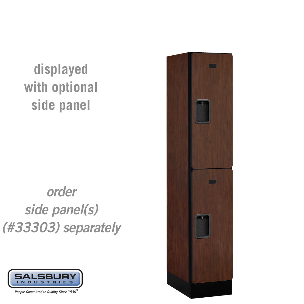 12" Wide Double Tier Designer Wood Locker - 1 Wide - 5 Feet High - 18 Inches Deep - Mahogany