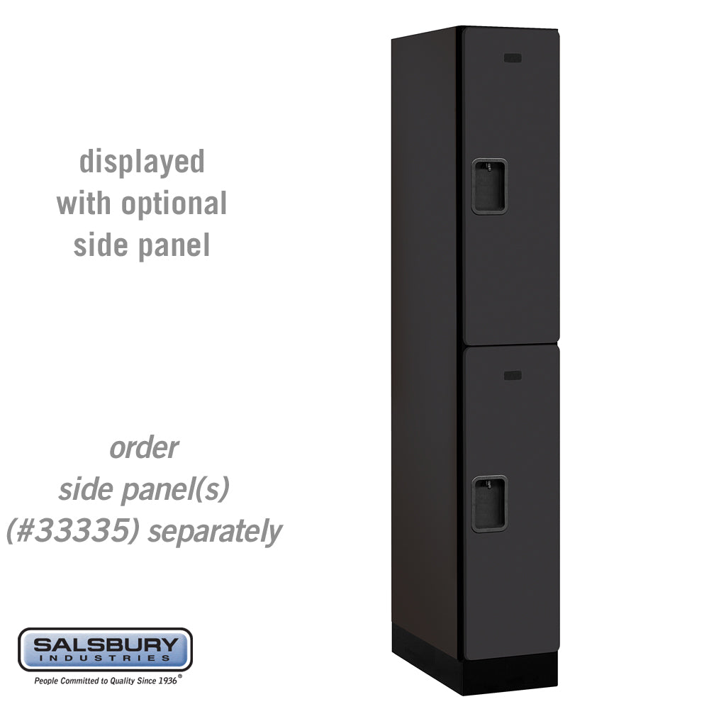 12" Wide Double Tier Designer Wood Locker - 1 Wide - 6 Feet High - 21 Inches Deep - Black