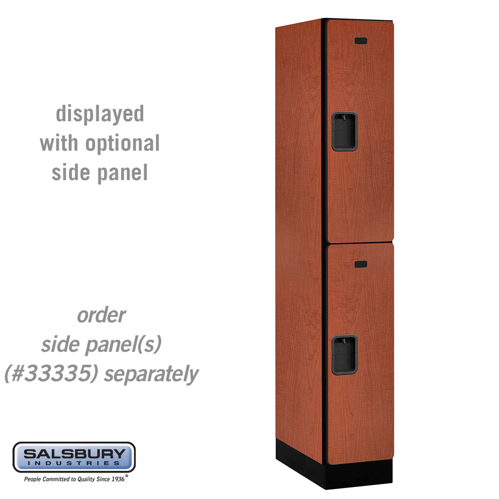 12" Wide Double Tier Designer Wood Locker - 1 Wide - 6 Feet High - 21 Inches Deep - Cherry