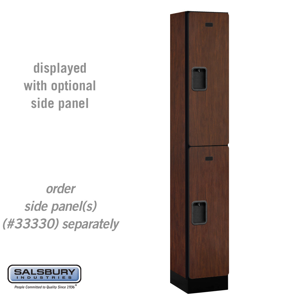 12" Wide Double Tier Designer Wood Locker - 1 Wide - 6 Feet High - 15 Inches Deep - Mahogany