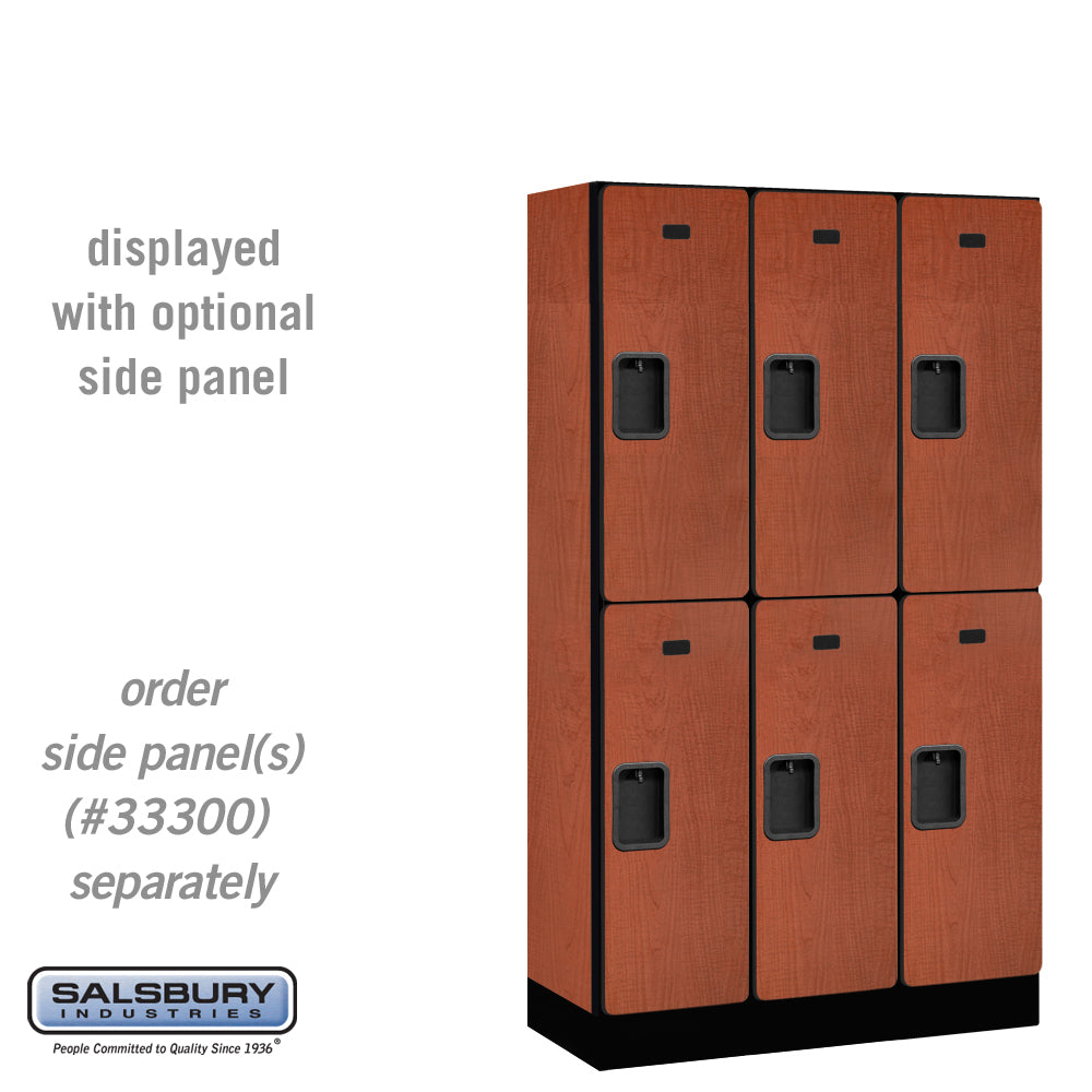 12" Wide Double Tier Designer Wood Locker - 3 Wide - 5 Feet High - 15 Inches Deep - Cherry