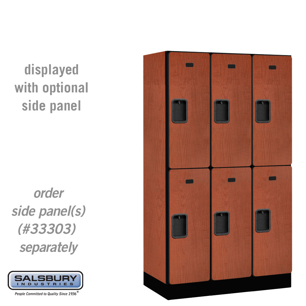 12" Wide Double Tier Designer Wood Locker - 3 Wide - 5 Feet High - 18 Inches Deep - Cherry