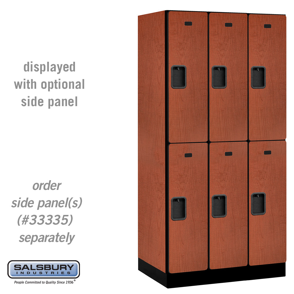 12" Wide Double Tier Designer Wood Locker - 3 Wide - 6 Feet High - 21 Inches Deep - Cherry