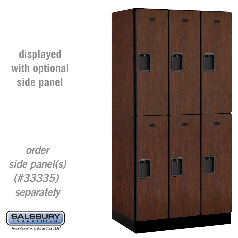 12" Wide Double Tier Designer Wood Locker - 3 Wide - 6 Feet High - 21 Inches Deep - Mahogany