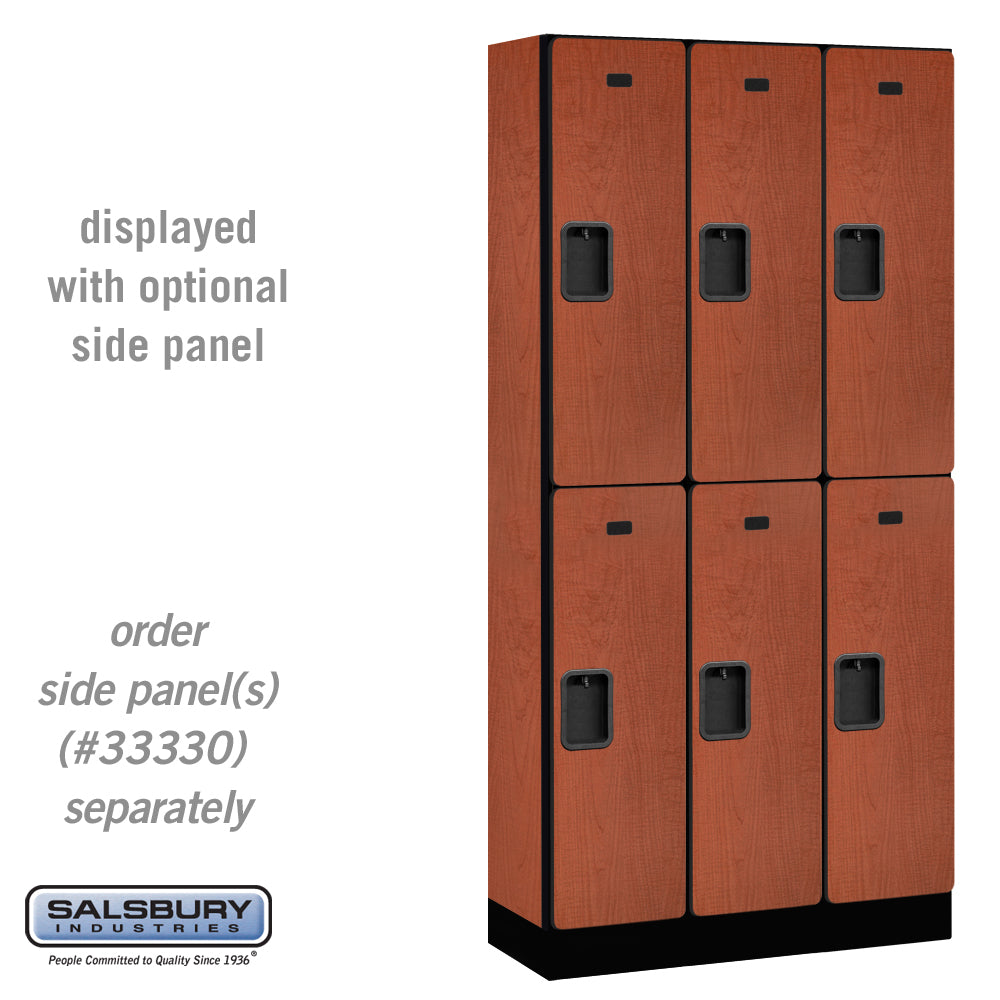 12" Wide Double Tier Designer Wood Locker - 3 Wide - 6 Feet High - 15 Inches Deep - Cherry