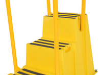 Thumbnail for Polyethylene Nestable with Hand and Back Rails Casters 3 Step 500 Lb. Capacity Yellow