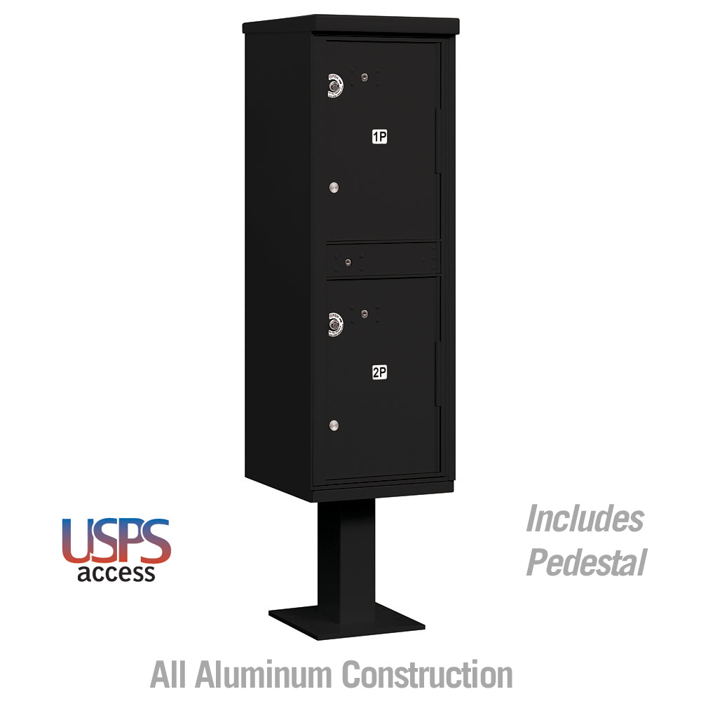 Outdoor Parcel Locker with 2 Compartments in Black with USPS Access – Type I