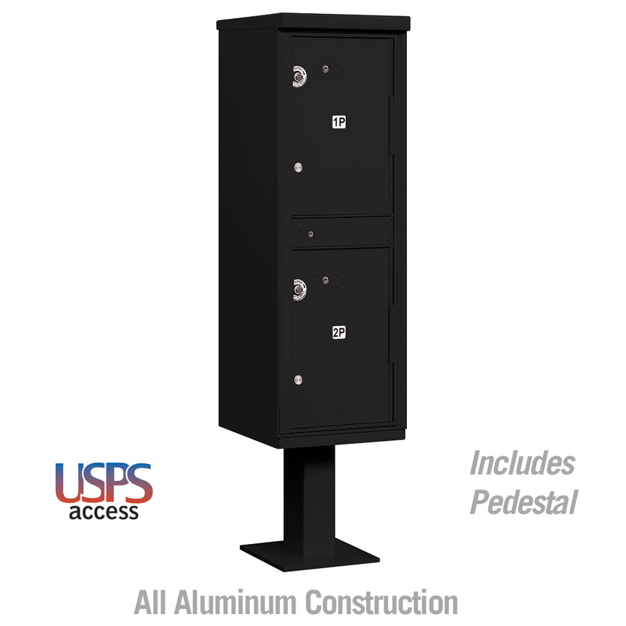 Outdoor Parcel Locker with 2 Compartments in Black with USPS Access – Type I