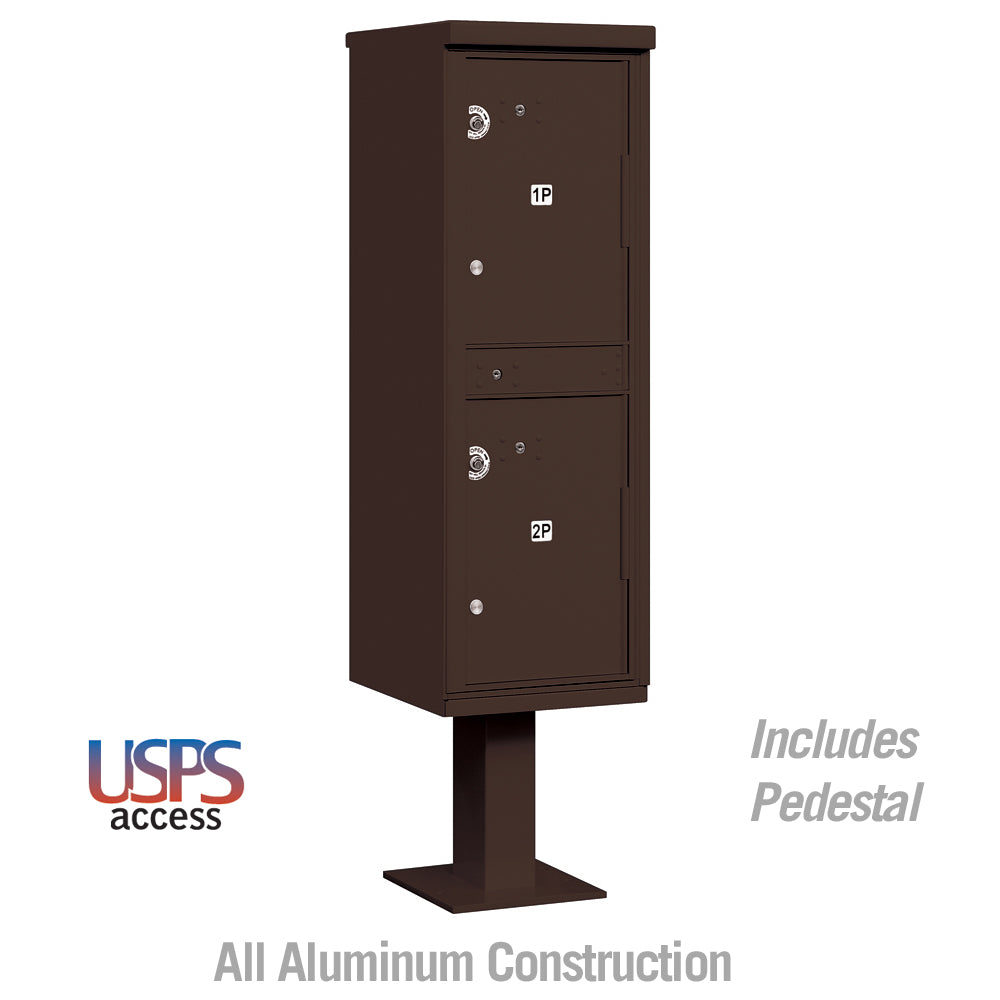 Outdoor Parcel Locker with 2 Compartments in Bronze with USPS Access – Type I