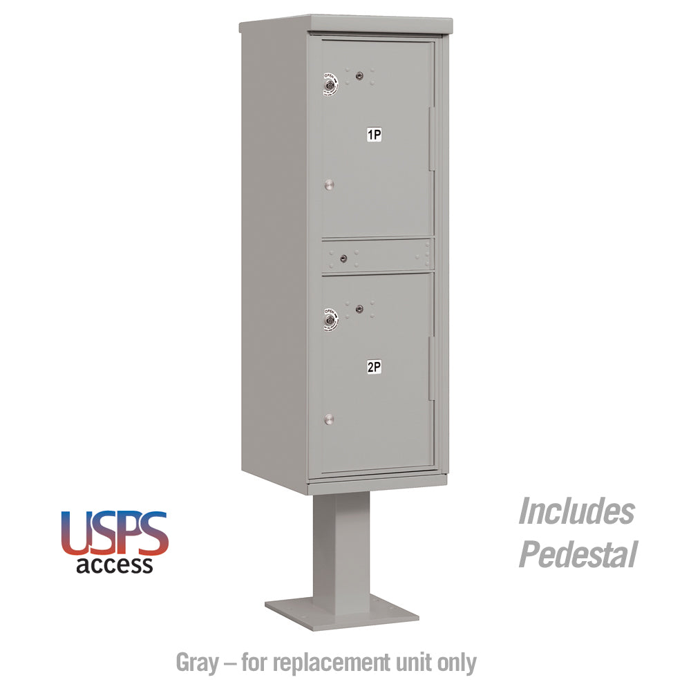 Outdoor Parcel Locker with 2 Compartments in Gray with USPS Access – Type I