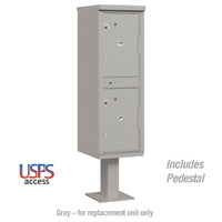 Thumbnail for Outdoor Parcel Locker with 2 Compartments in Gray with USPS Access – Type I