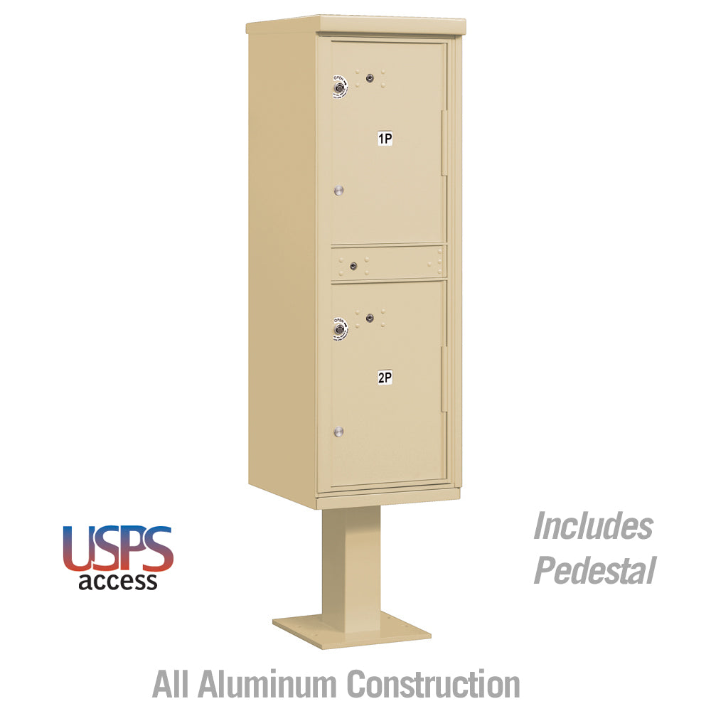 Outdoor Parcel Locker with 2 Compartments in Sandstone with USPS Access – Type I