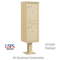 Thumbnail for Outdoor Parcel Locker with 2 Compartments in Sandstone with USPS Access – Type I