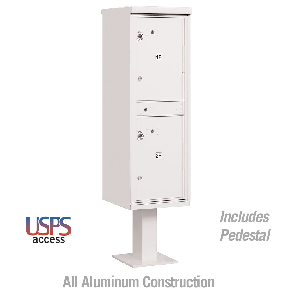 Outdoor Parcel Locker with 2 Compartments in White with USPS Access – Type I