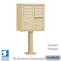 Thumbnail for Cluster Box Unit with 8 Doors and 2 Parcel Lockers in Sandstone with USPS Access – Type I 