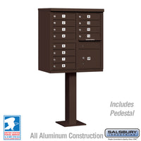 Thumbnail for Cluster Box Unit with 12 Doors and 1 Parcel Locker in Bronze with USPS Access – Type II 