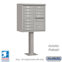 Thumbnail for Cluster Box Unit with 12 Doors and 1 Parcel Locker in Gray with USPS Access – Type II 